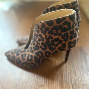 Leopard Print Stiletto Ankle Boots